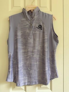 Papago/Kate Lord Sleeveless Camo Golf Polo Tank in Light Lavender